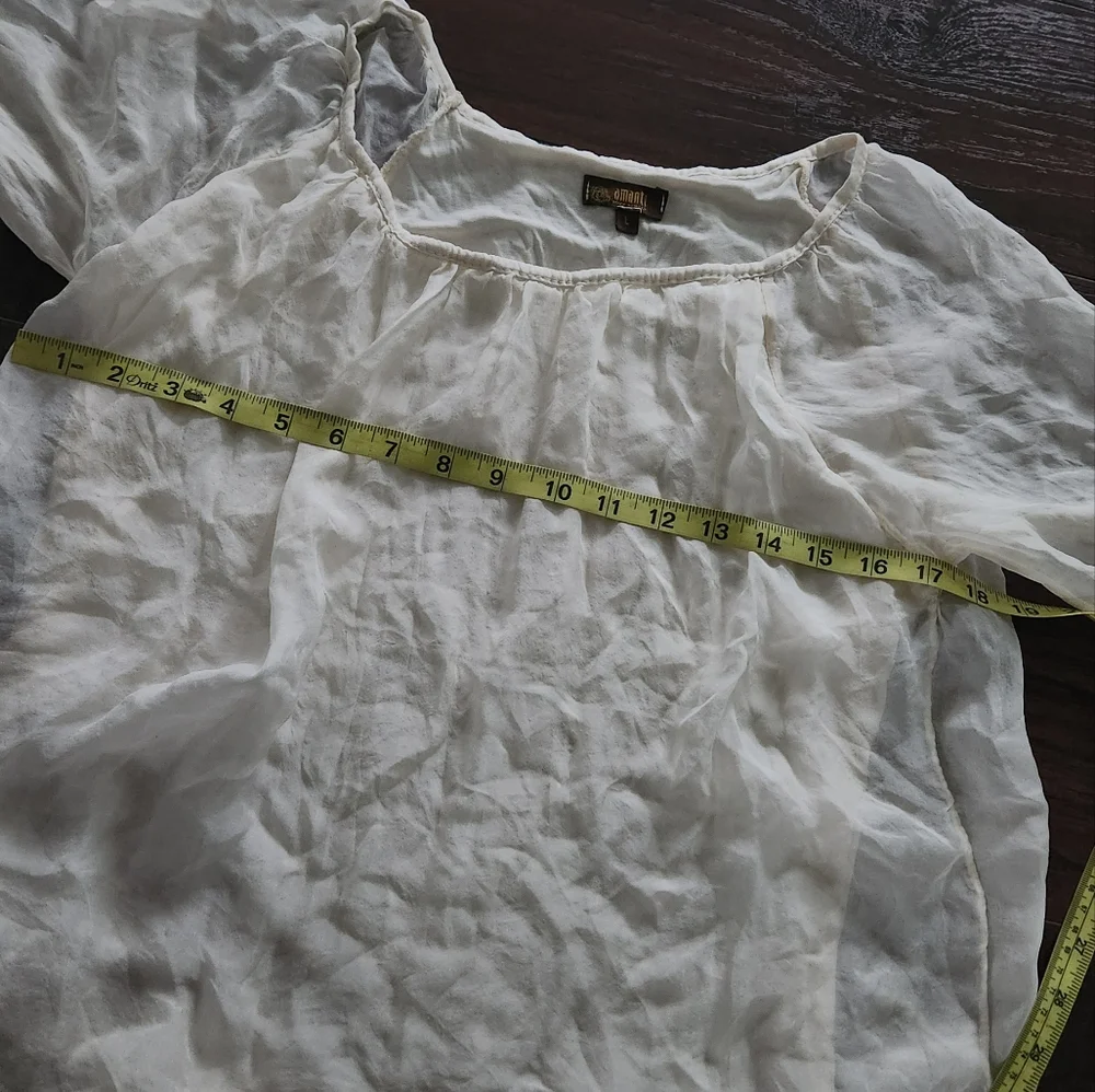 AMANTI SHEER SILK BLOUSE TOP - Picture 7 of 11
